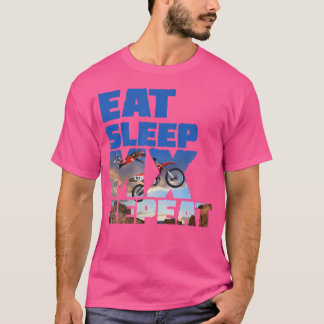 T-shirt Cool Motocross s Mangent Sleep Bmx Répéter