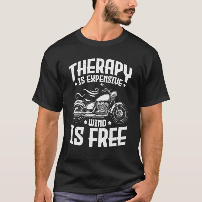 T-shirt Cool Motorcycle Rider Men Therapy Motorcycle  Bike (Devant)
