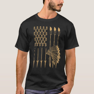 T-shirt Cool Native American Pride USA Arrow Headdress Tee