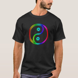 T-shirt Cool Neon illumine Couleurs yin yang