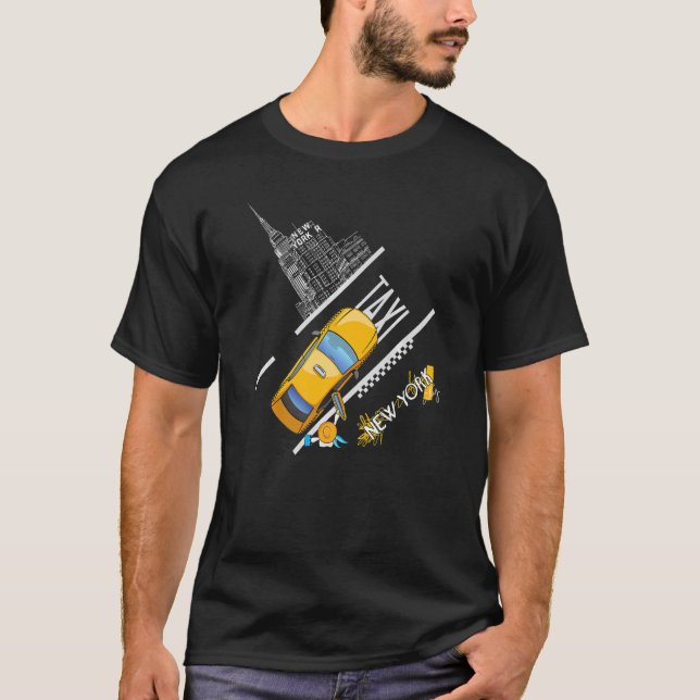 T-shirt Cool New York City Taxi illustration graphique Des (Devant)