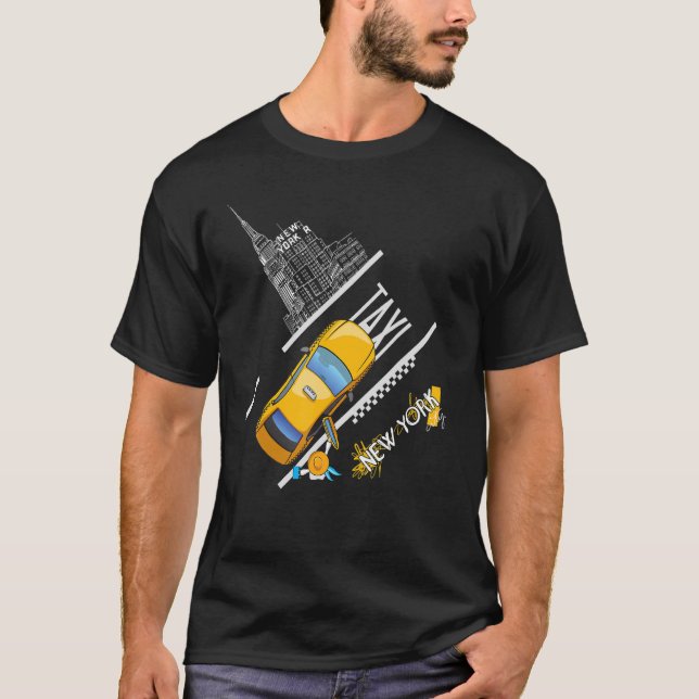 T-shirt Cool New York City Taxi Illustration Graphique Des (Devant)