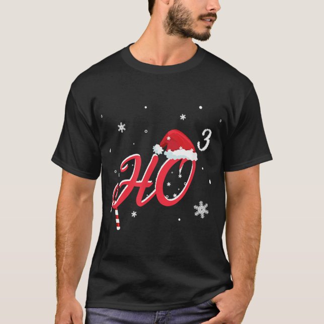 T-shirt Cool Noël HO-3 Santa Hat Funny (Devant)