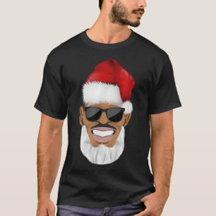 T-shirt Cool Noir Hip hop Afro-Américain Père Noël Xm