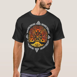 T-shirt Cool Norse Viking Yggdrasil Awe Arbre De Vie Rétro