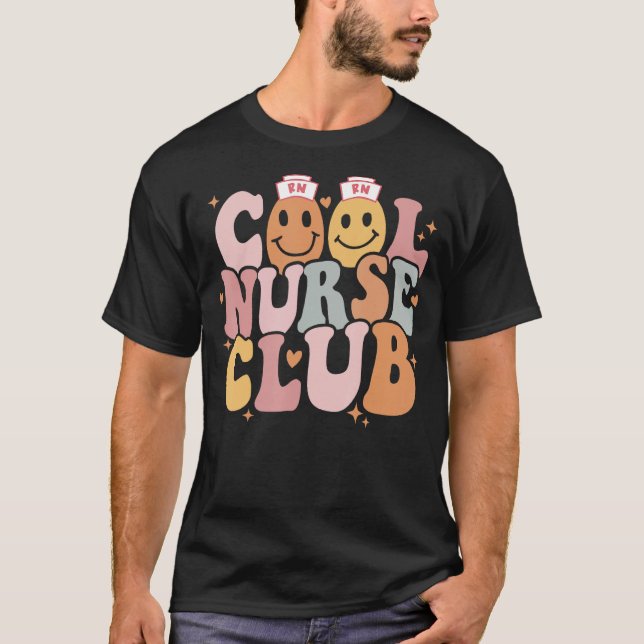 T-shirt Cool Nurse Club Comfort Nurse School Groovy Outfit (Devant)