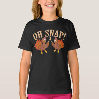 T-shirt Cool Oh Snap!  Funny Turkey With Wishbone Thanksgi