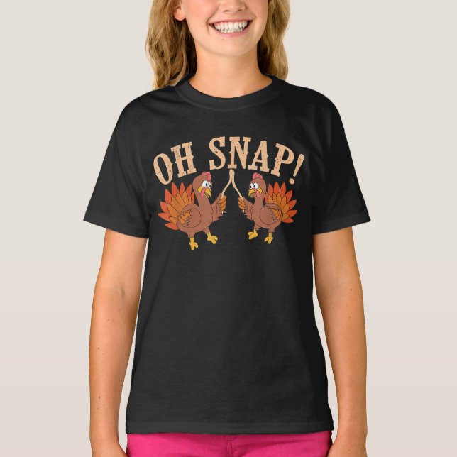 T-shirt Cool Oh Snap!  Funny Turkey With Wishbone Thanksgi (Devant)