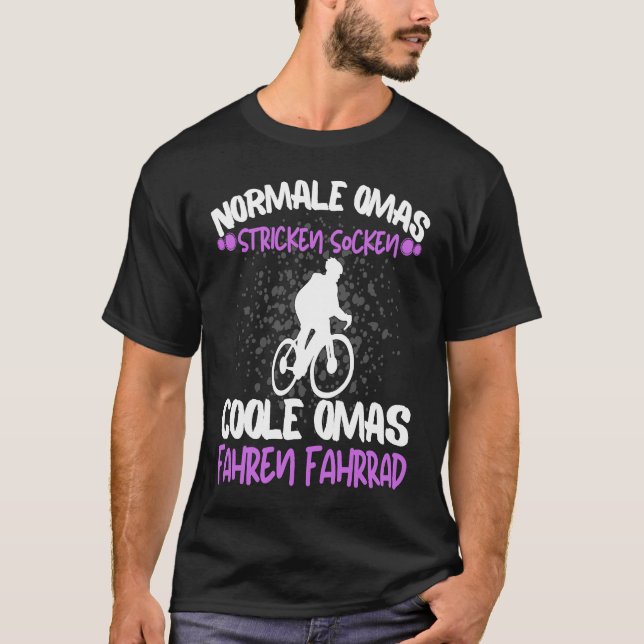 T-shirt Cool Omas Riding Bicycle Rider Rentner Grandma Say (Devant)