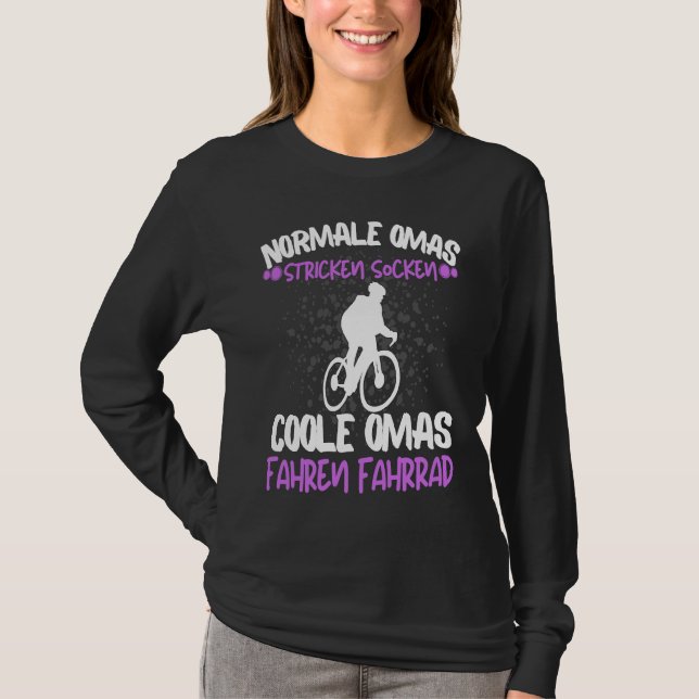 T-shirt Cool Omas Riding Bicycle Rider Rentner Grandma Say (Devant)