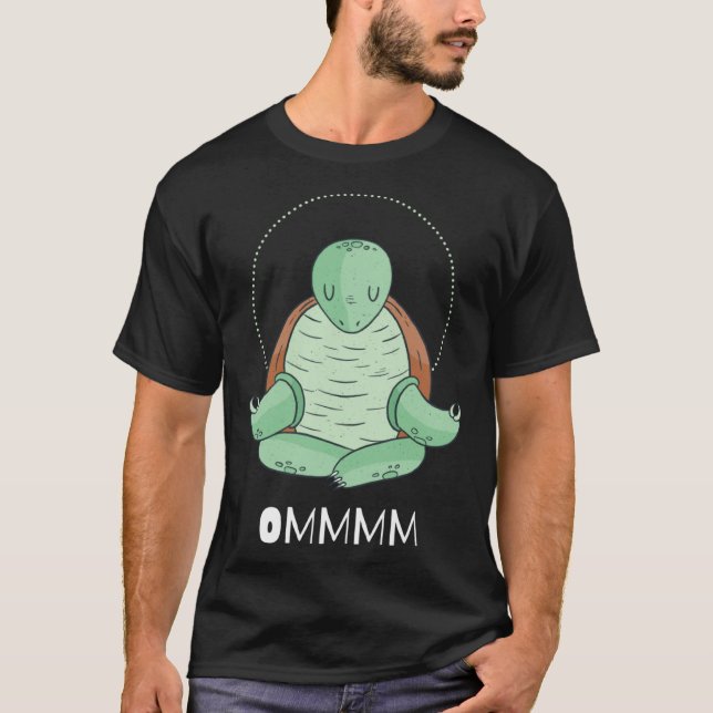 T-shirt Cool OMMM meditation relaxation turtle yoga (Devant)