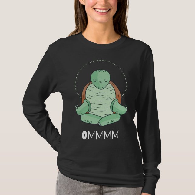 T-shirt Cool OMMM meditation relaxation turtle yoga (Devant)
