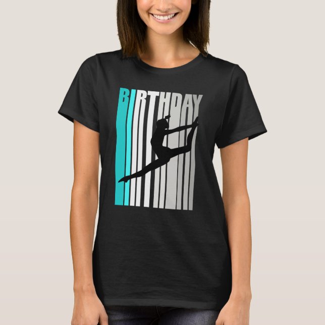 T-shirt Cool Orange Retro Filles Danse Anniversaire Joyeus (Devant)