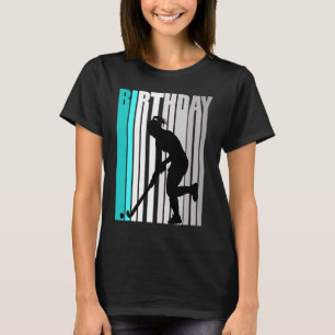 T-shirt Cool Orange Retro Girls Hockey Anniversaire Happy 