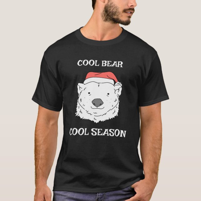 T-shirt Cool Ours Cool saison Noël mignon Ours polaire (Devant)