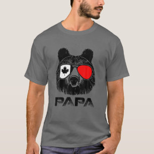 T-shirt Cool Papa Bear Lunettes de soleil Canada Flag Prid