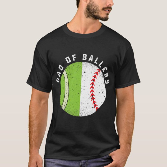 T-shirt Cool Papa de Ballers Joueur de Baseball (Devant)