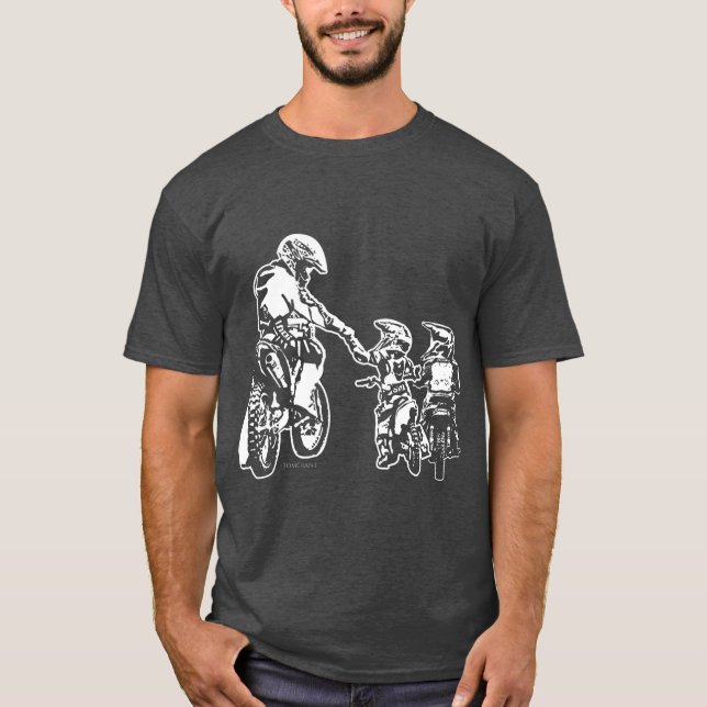 T-shirt Cool Papa Dirt Vélo Rider Motocross Hommes Jeunes (Devant)