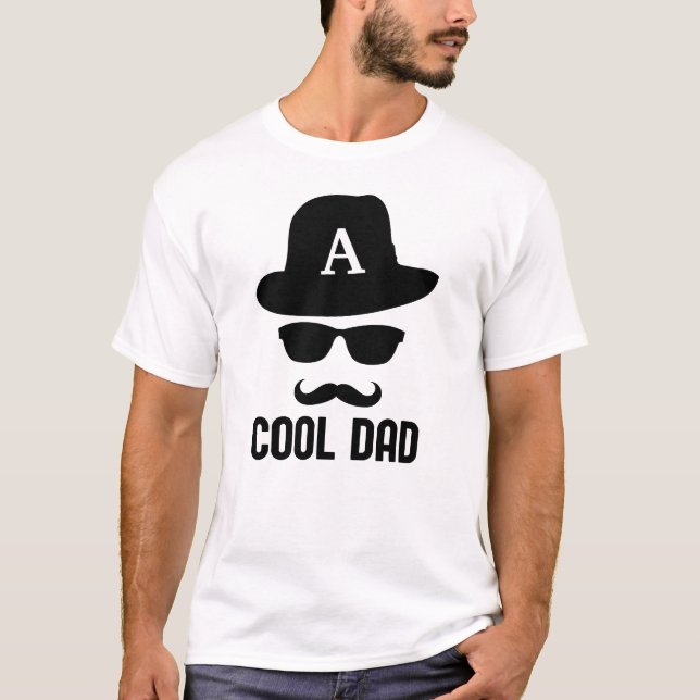 T-shirt Cool papa Meilleur papa Jouer sur mesure Monogramm (Devant)