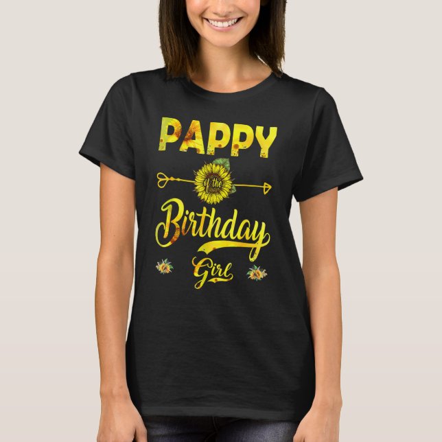 T-shirt Cool Pappy De Fille D'Anniversaire Papa Tournesol (Devant)