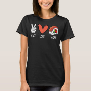 T-shirt Cool Peace Love Sushi Art Pour Hommes Femmes Japon