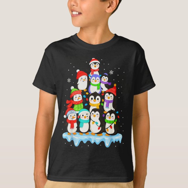 T-shirt Cool Penguin Christmas Pajamas Shirt Boys, Penguin (Devant)