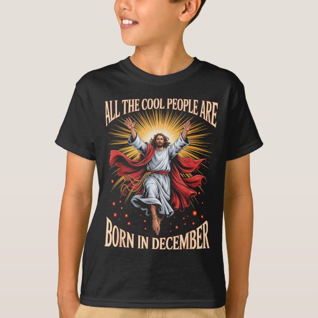T-shirt Cool People Are Born In December Christian Christm (Devant)