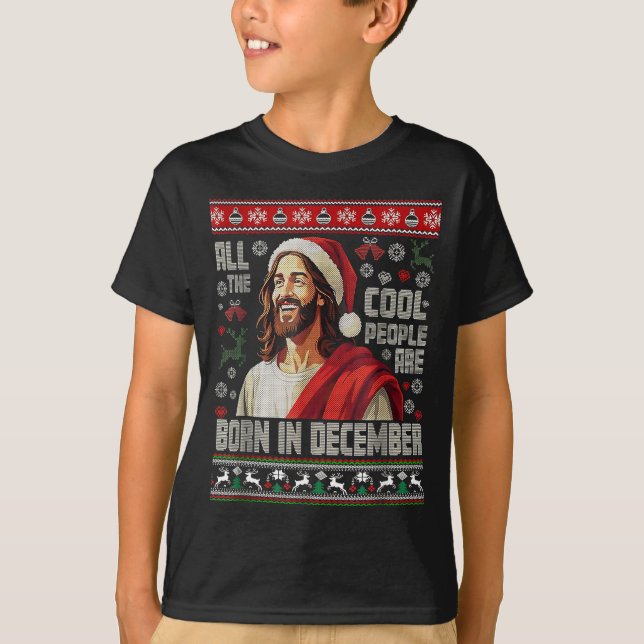 T-shirt Cool People Are Born In December Christian Christm (Devant)