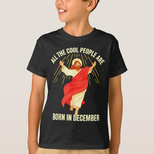 T-shirt Cool People Are Born In December Christian Christm (Devant)