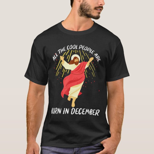 T-shirt Cool People Are Born In December Christian Christm (Devant)