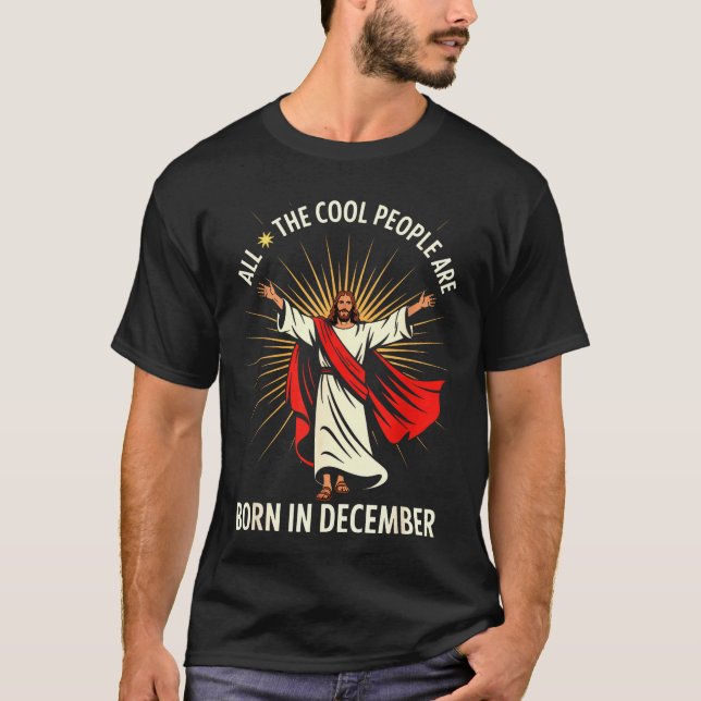 T-shirt Cool People Are Born In December Christian Christm (Devant)