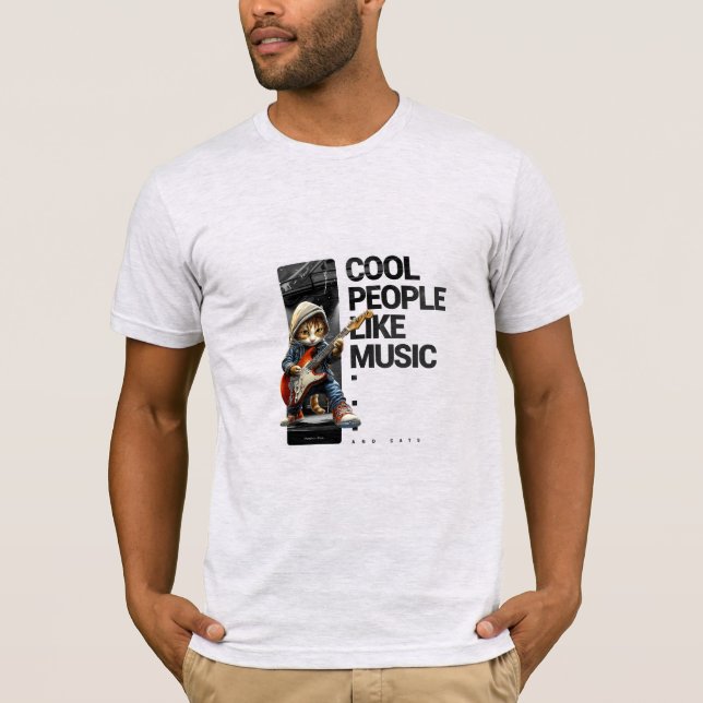 T-shirt Cool People Like Music – Premium Graphic Tee (Devant)