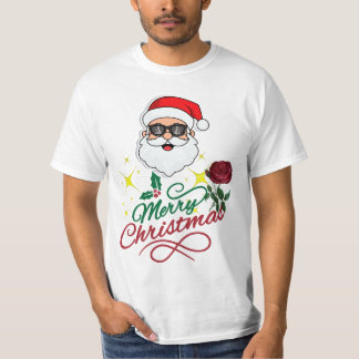 T-shirt Cool Père Noël Joyeux Noël avec Rose & Holly