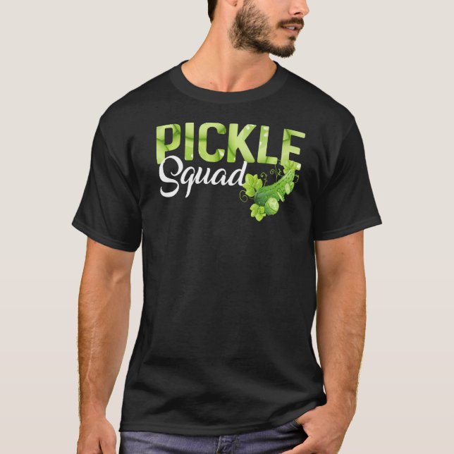 T-shirt Cool Pickle Concombre Vegan Squad Green Grocer Gre (Devant)