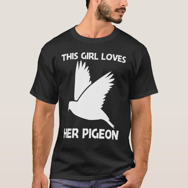 T-shirt Cool Pigeon Pour Filles Enfants Rock Dove Oiseau A (Devant)