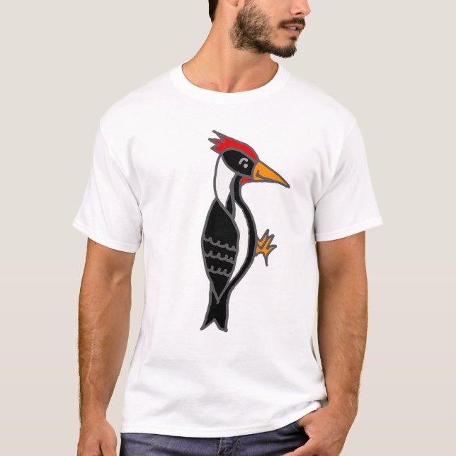 T-shirt Cool Pileed Woodpecker Nature Design (Devant)