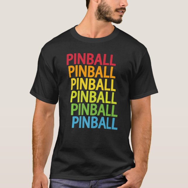 T-shirt Cool Pinball Arcade Jeu Retro Look (Devant)