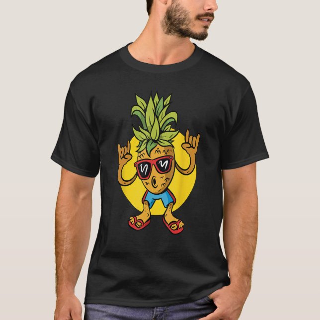 T-shirt Cool Pineapple Summer Tropical Vacation Family Tri (Devant)