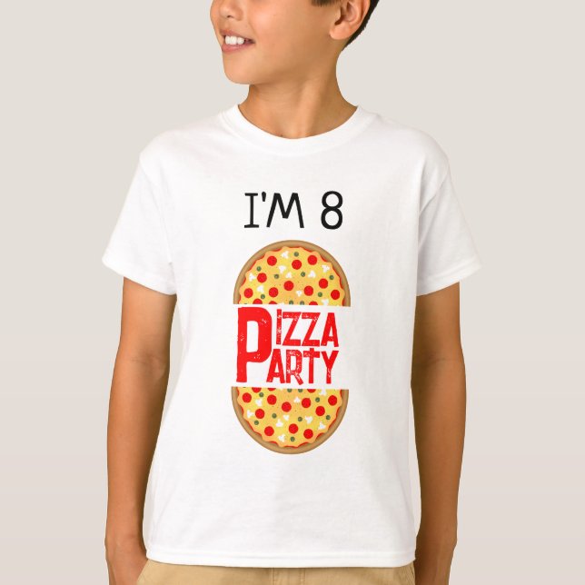 T-shirt Cool plaisir pizza fête anniversaire de enfant (Devant)