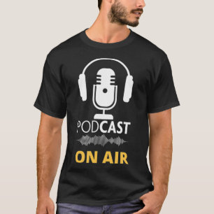 T-shirt Cool Podcasting Podcaster Recording Microphone Ear