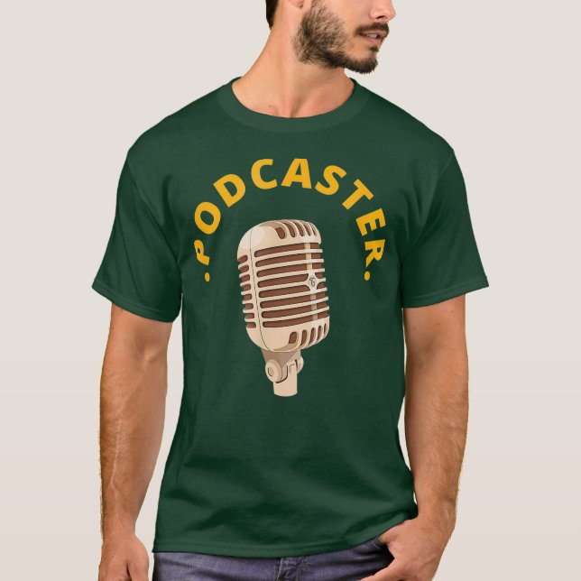 T-shirt Cool Podcasting Podcaster Retro Microphone (Devant)