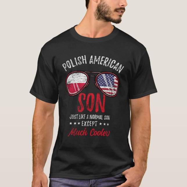 T-shirt Cool Polish American Son Sunglasses Polish Roots V (Devant)