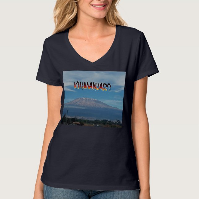 T-shirt Cool Populaire Marchable Monté Kilimanjaro (Devant)