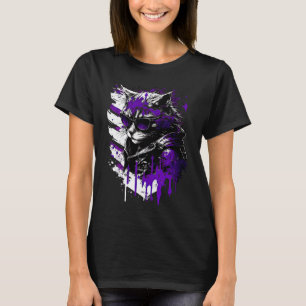 T-shirt Cool Pride Asexuelle subtile Chat Art Ace Pride Ch