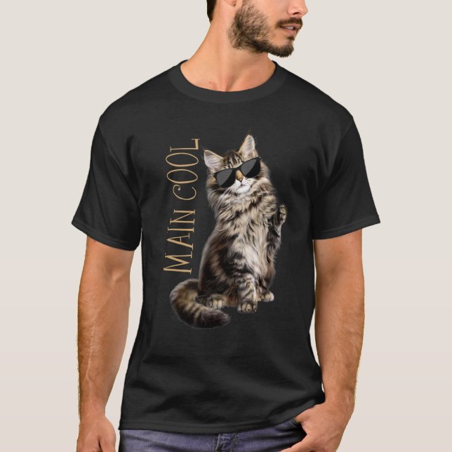 T-shirt Cool principal du chat Maine Coon (Devant)