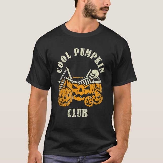 T-shirt Cool Pumpkin Club  Halloween  Retro Pumpkin Face (Devant)