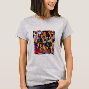 T-shirt Cool Punk Danger Be Fire Woman and Dog Collage