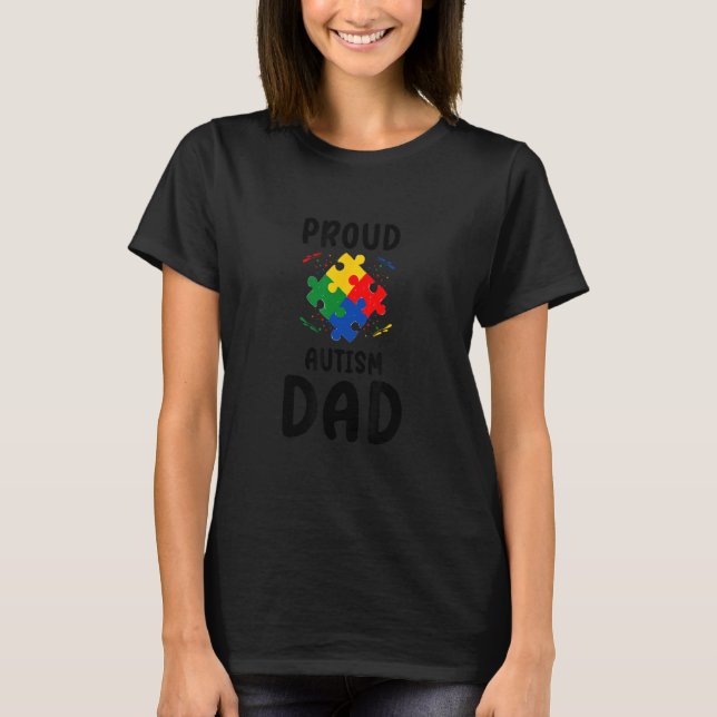 T-shirt Cool Puzzle Piece Autism Support Awareness (Devant)