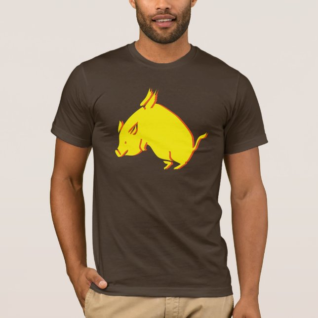T-shirt Cool Quand Les Chiens Volent Pork Drôle Flying BBQ (Devant)