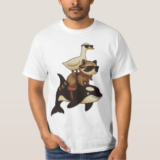T-shirt Cool Raccoon et canard équitation Orca